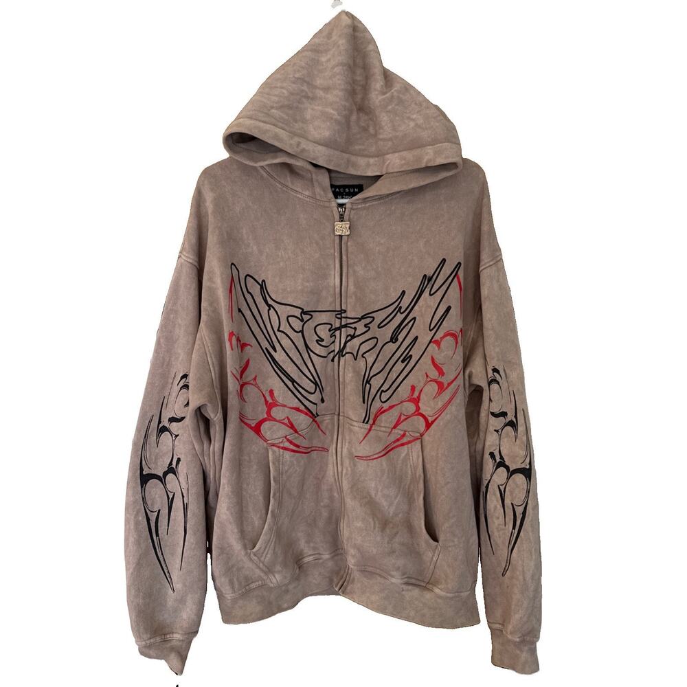 Pacsun NL25h Zip Up Tan Sweatshirt Size Men large